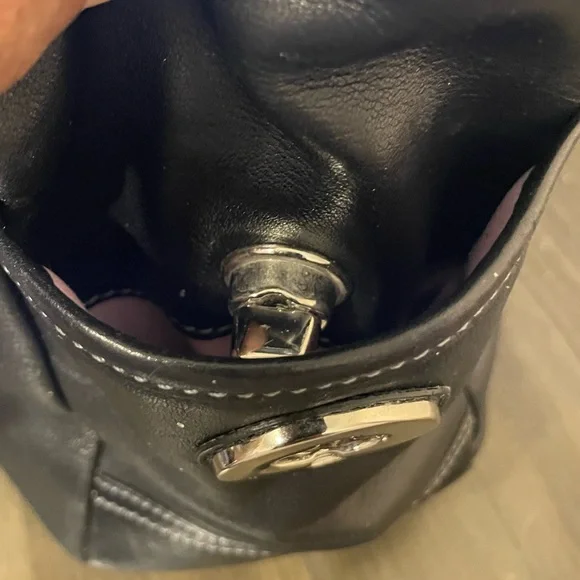 Coach Black Leather Pleated Tote with Adjustable Straps - Picture 8 of 8